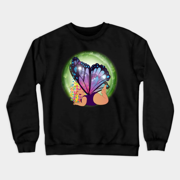 Happy Purple Fairy Crewneck Sweatshirt by Toni Tees